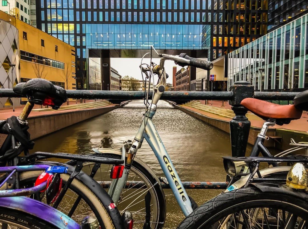 A bike on a bridge in Amsterdam